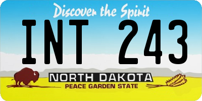 ND license plate INT243