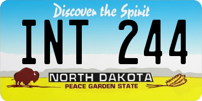 ND license plate INT244