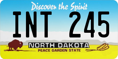 ND license plate INT245