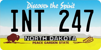 ND license plate INT247