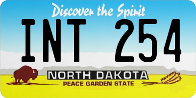 ND license plate INT254