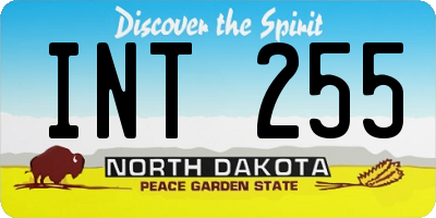 ND license plate INT255