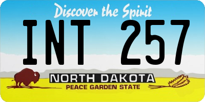 ND license plate INT257