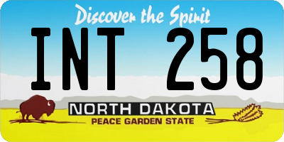 ND license plate INT258
