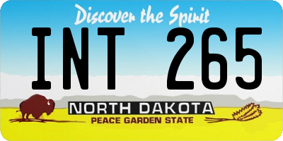 ND license plate INT265