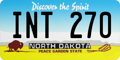 ND license plate INT270