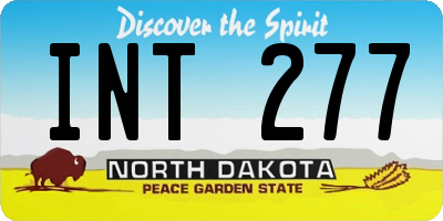 ND license plate INT277