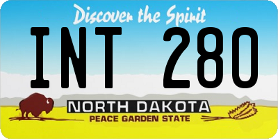 ND license plate INT280