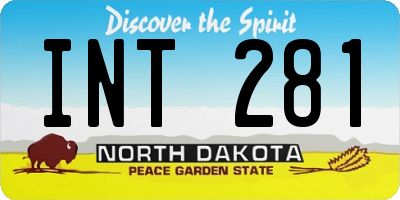 ND license plate INT281