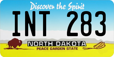 ND license plate INT283