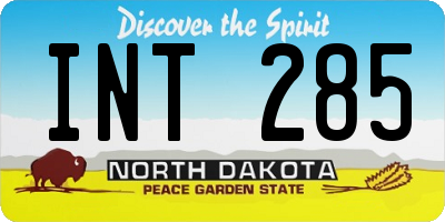 ND license plate INT285