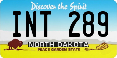 ND license plate INT289