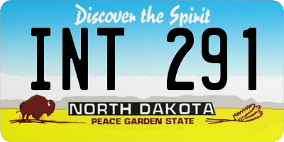 ND license plate INT291