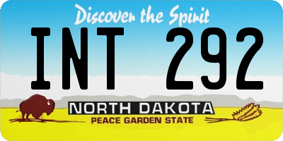 ND license plate INT292