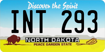 ND license plate INT293