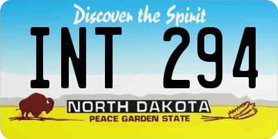 ND license plate INT294