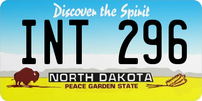ND license plate INT296