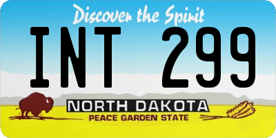 ND license plate INT299
