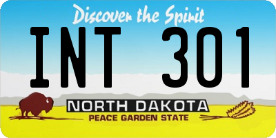 ND license plate INT301