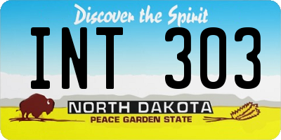 ND license plate INT303