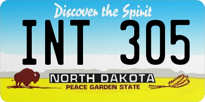 ND license plate INT305