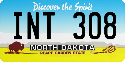 ND license plate INT308