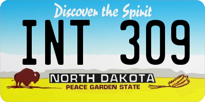ND license plate INT309