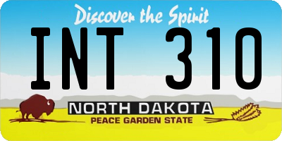 ND license plate INT310