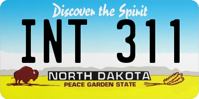 ND license plate INT311