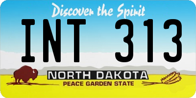 ND license plate INT313