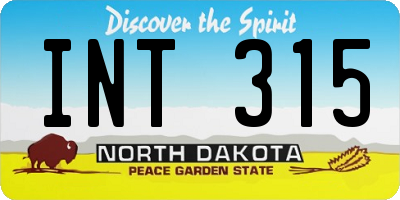 ND license plate INT315