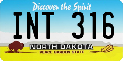ND license plate INT316