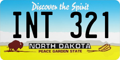 ND license plate INT321