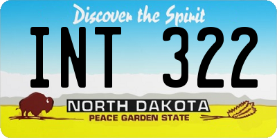 ND license plate INT322
