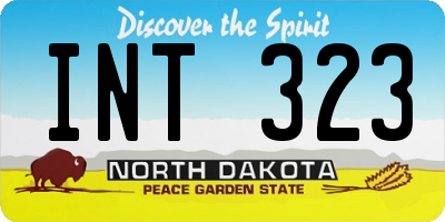 ND license plate INT323
