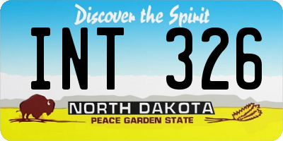 ND license plate INT326