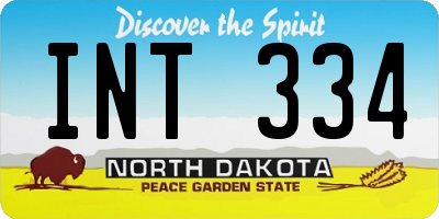 ND license plate INT334