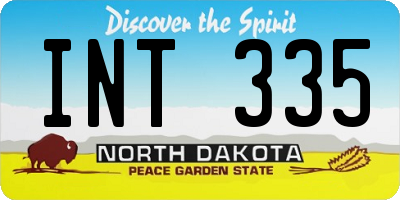 ND license plate INT335
