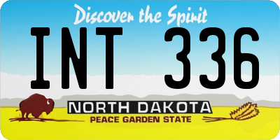 ND license plate INT336