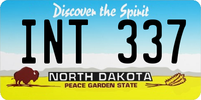 ND license plate INT337