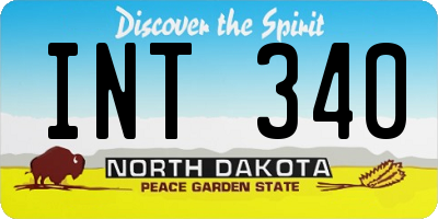 ND license plate INT340