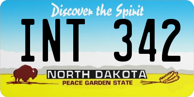ND license plate INT342