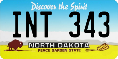 ND license plate INT343