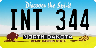 ND license plate INT344