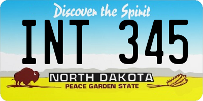 ND license plate INT345