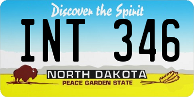 ND license plate INT346
