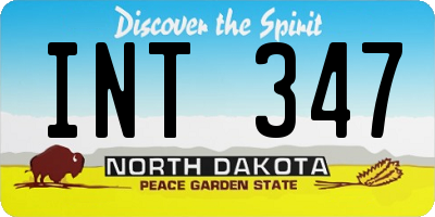 ND license plate INT347
