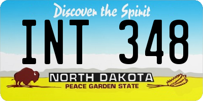 ND license plate INT348