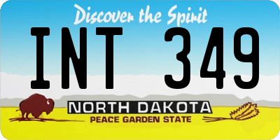 ND license plate INT349