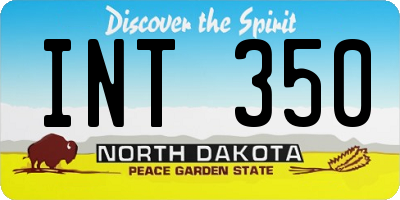 ND license plate INT350